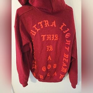 Kanye West I Feel Like Pablo Yeezy Men’s Large Red Double Sided Hoodie